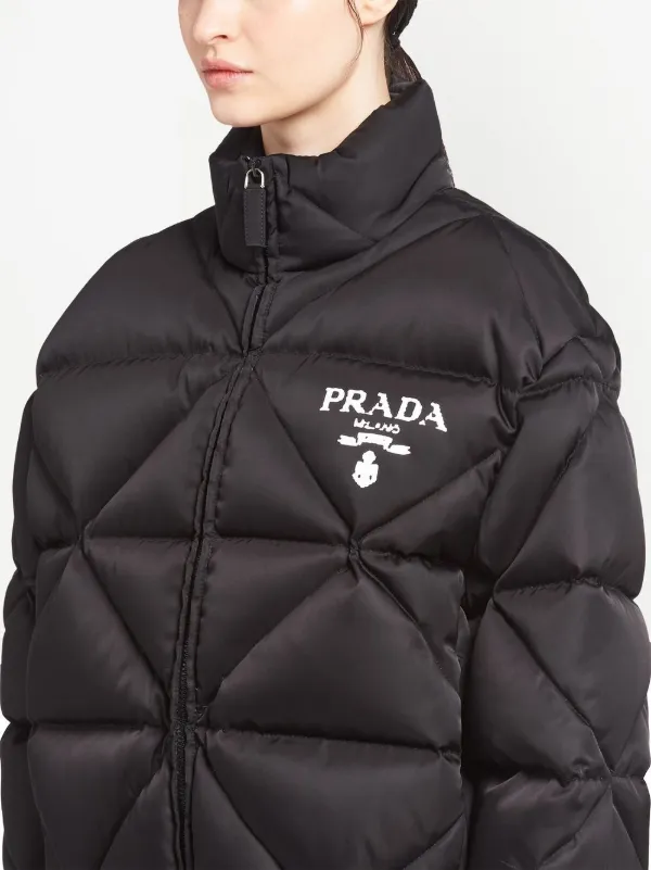 Cropped Re-Nylon down jacket