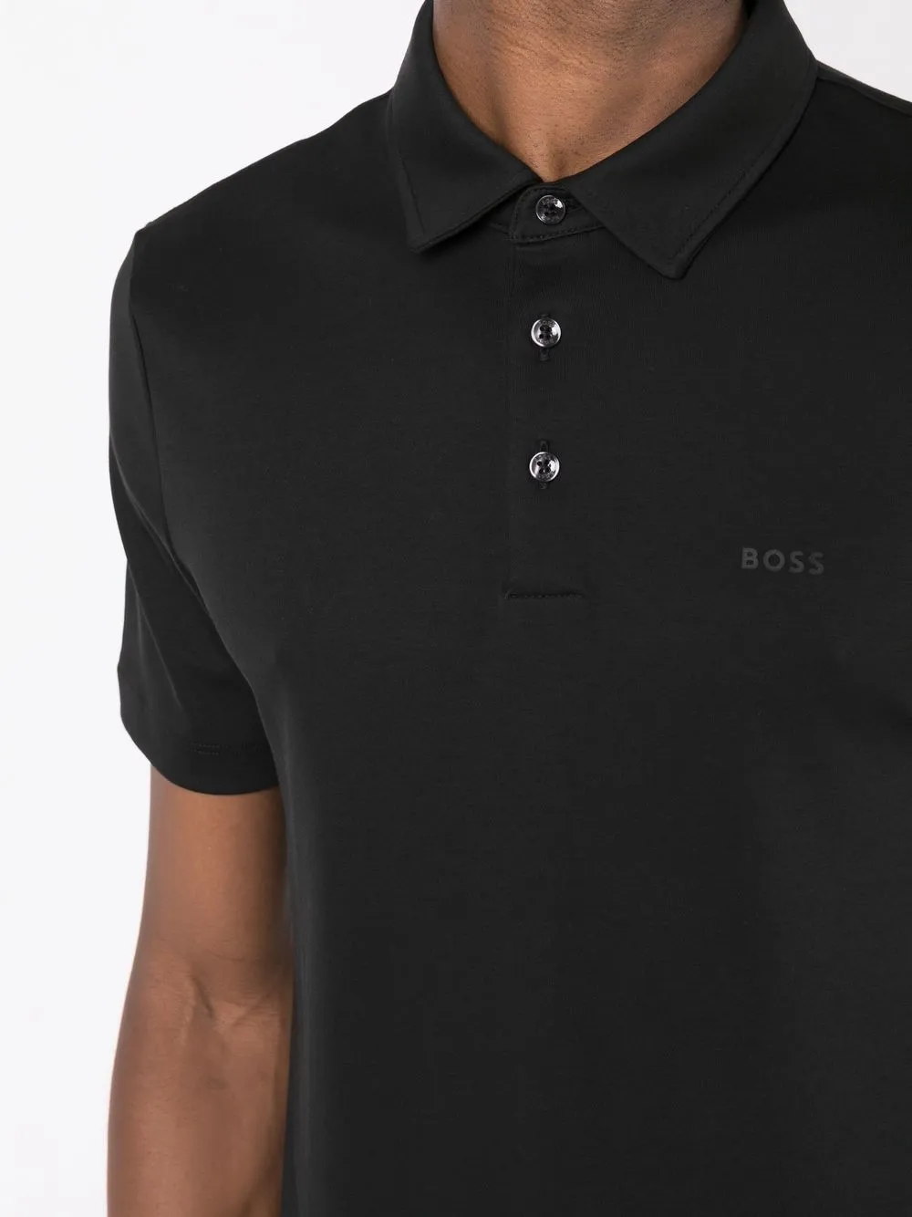 BOSS Poloshirt met logoprint Zwart