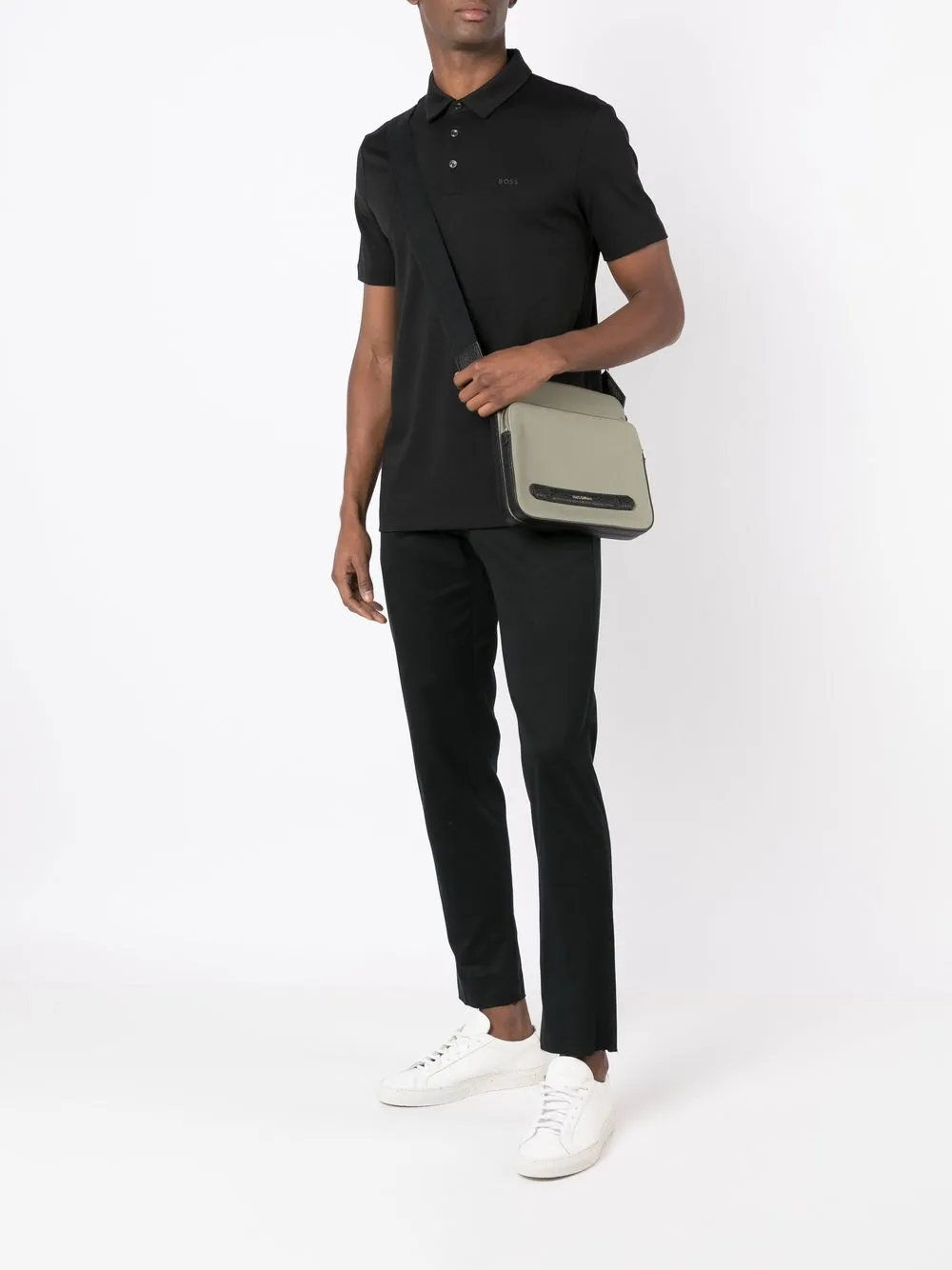 BOSS Poloshirt met logoprint Zwart