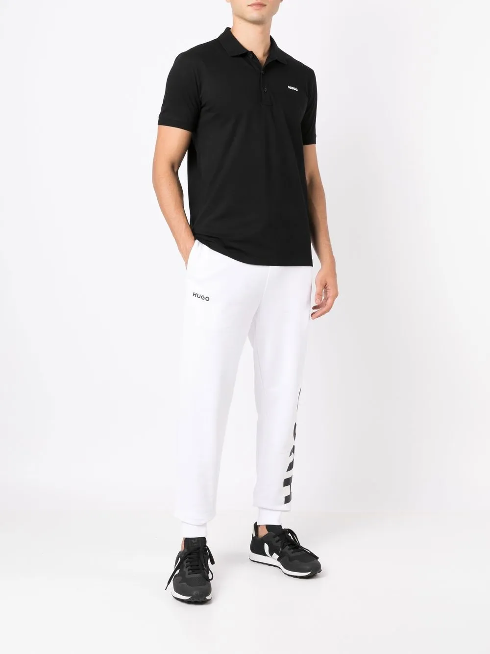 HUGO Camisa polo com logo bordado | Image 2
