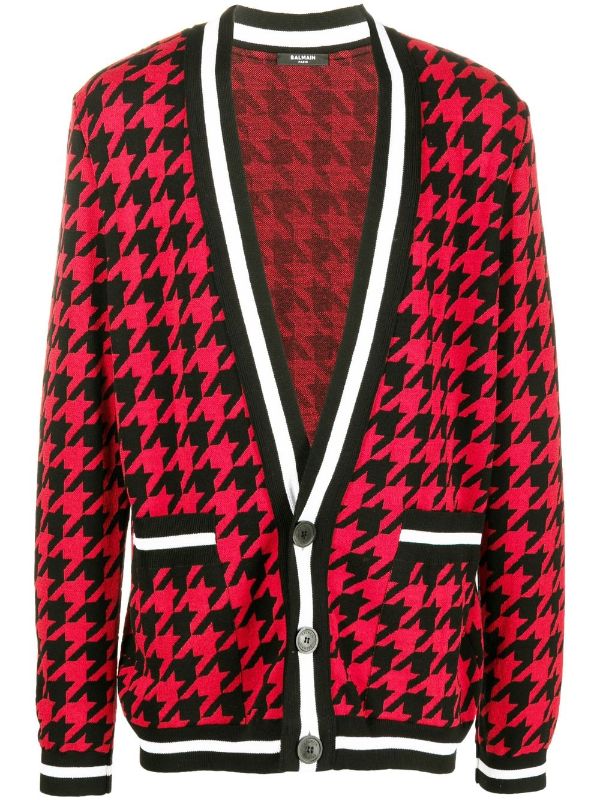 balmain houndstooth cardigan