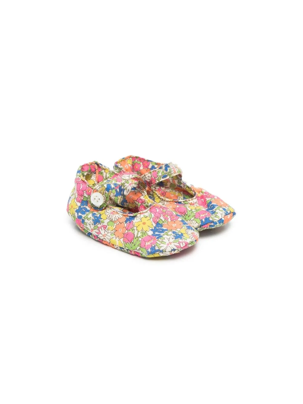 

Bonpoint all-over floral-print crib shoes - Green