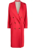 Alberto Biani double breasted virgin wool coat - Red