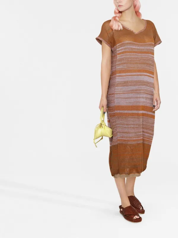 long knitted maxi dress Khaki Lurex Knit Maxi Dress main image 1