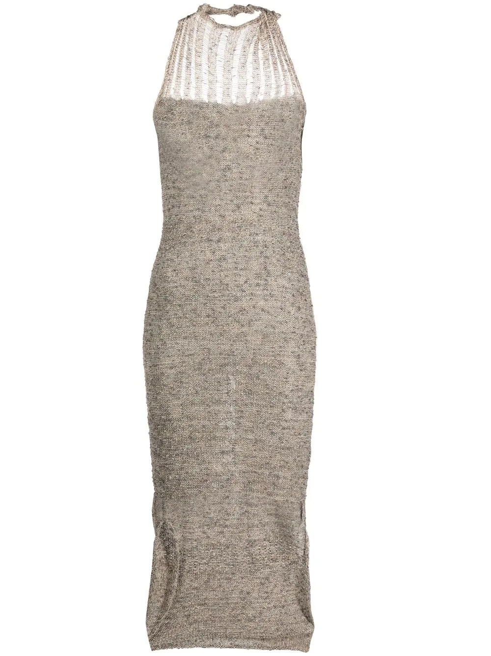 

VITELLI halterneck knitted dress - Neutrals