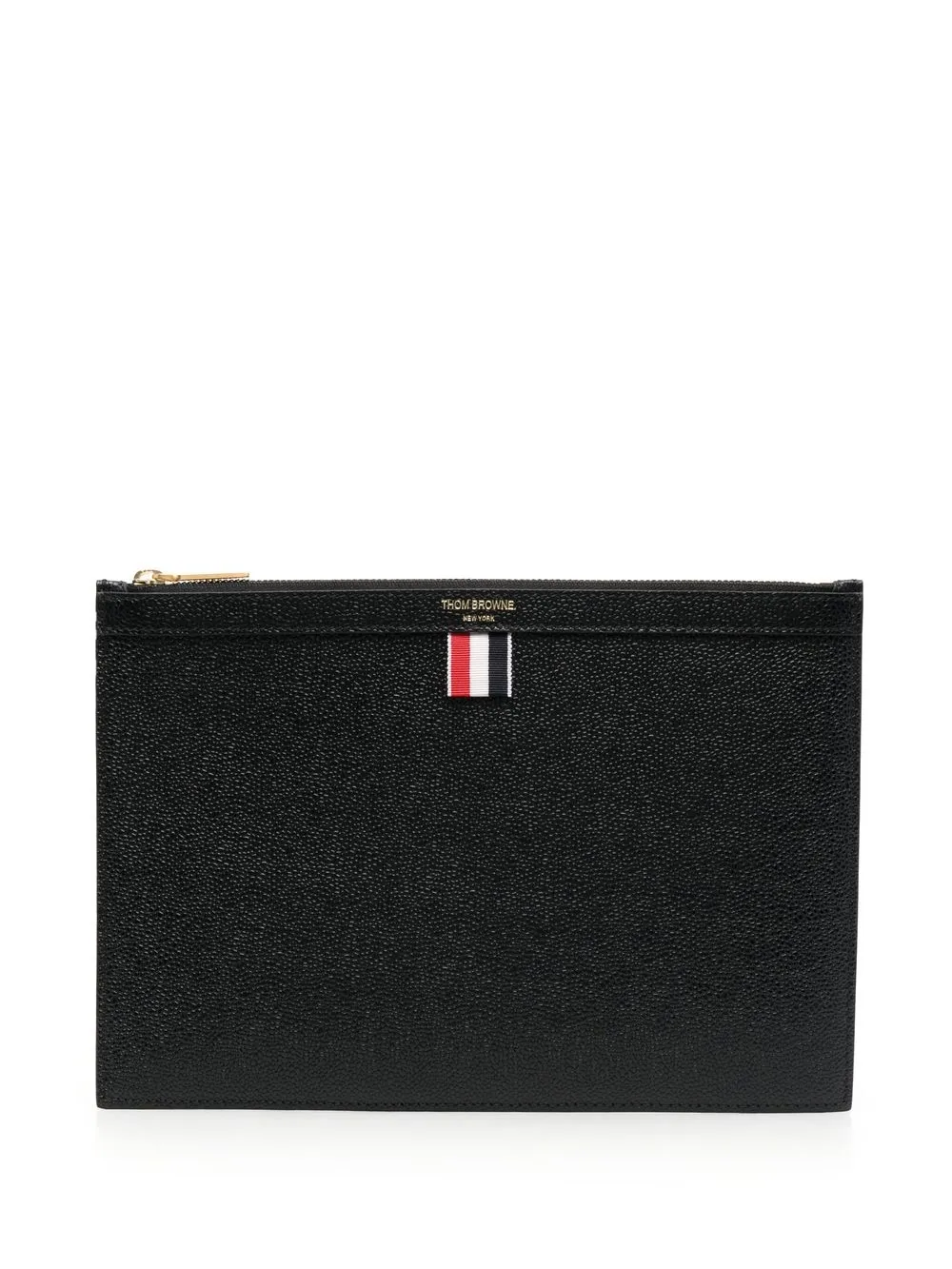 

Thom Browne pebbled rectangular clutch bag - Black