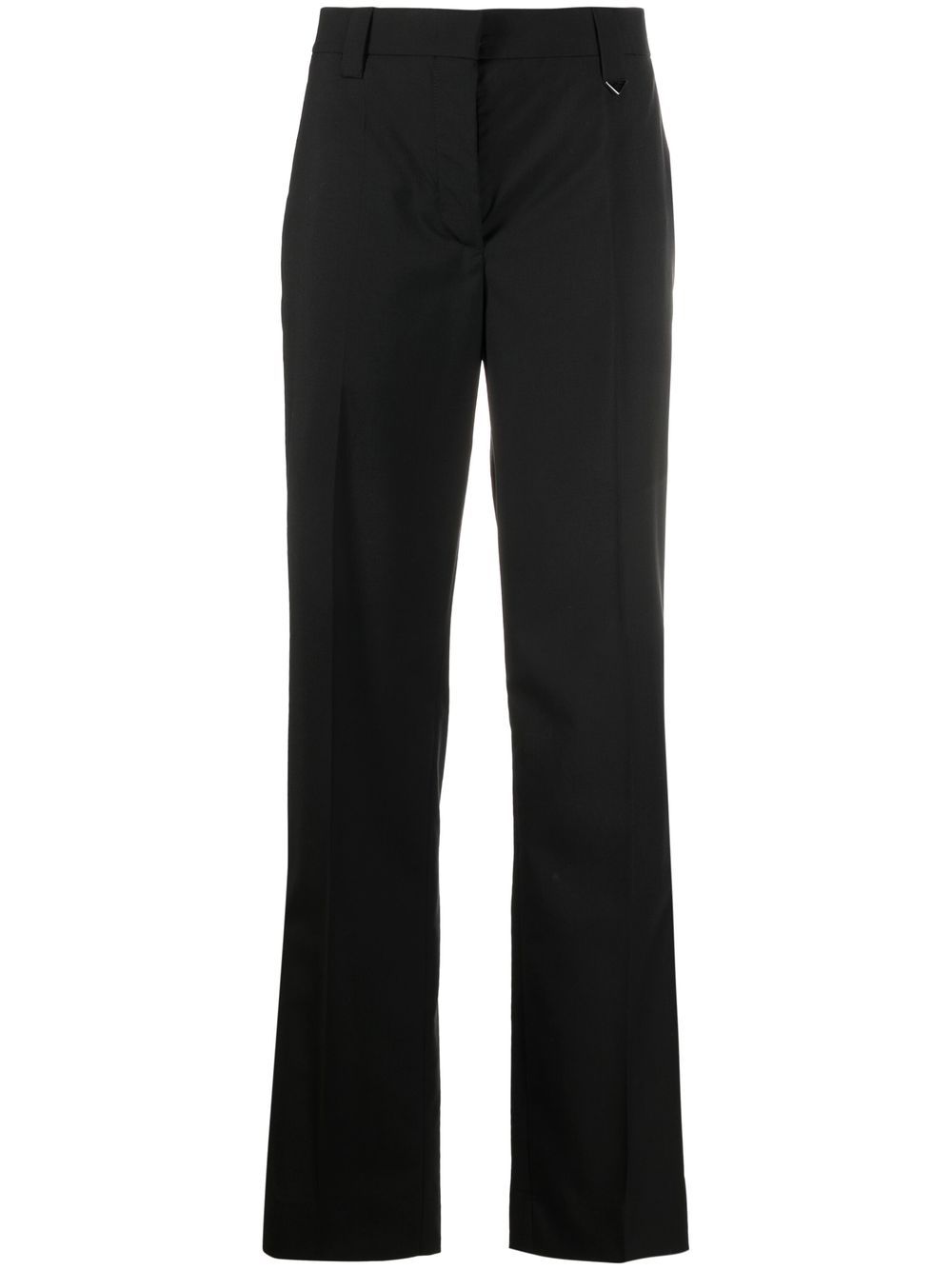 Prada tailored logo-plaque trousers - Black