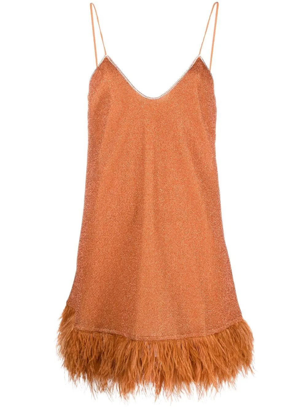 oseree orange dress Oseree Crystal-embellished Mini Dress