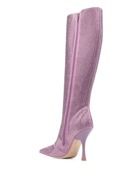 LIU JO rhinestone-embellished 110mm knee-high boots SA2711TX001S1201 - 2