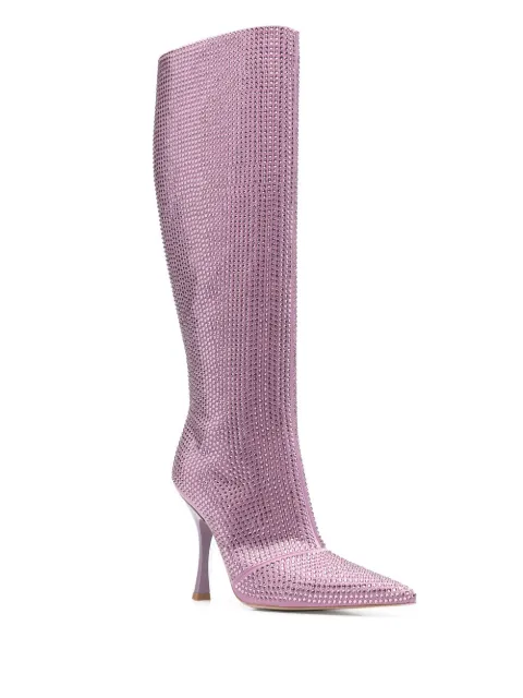 LIU JO rhinestone-embellished 110mm knee-high boots SA2711TX001S1201 - 1