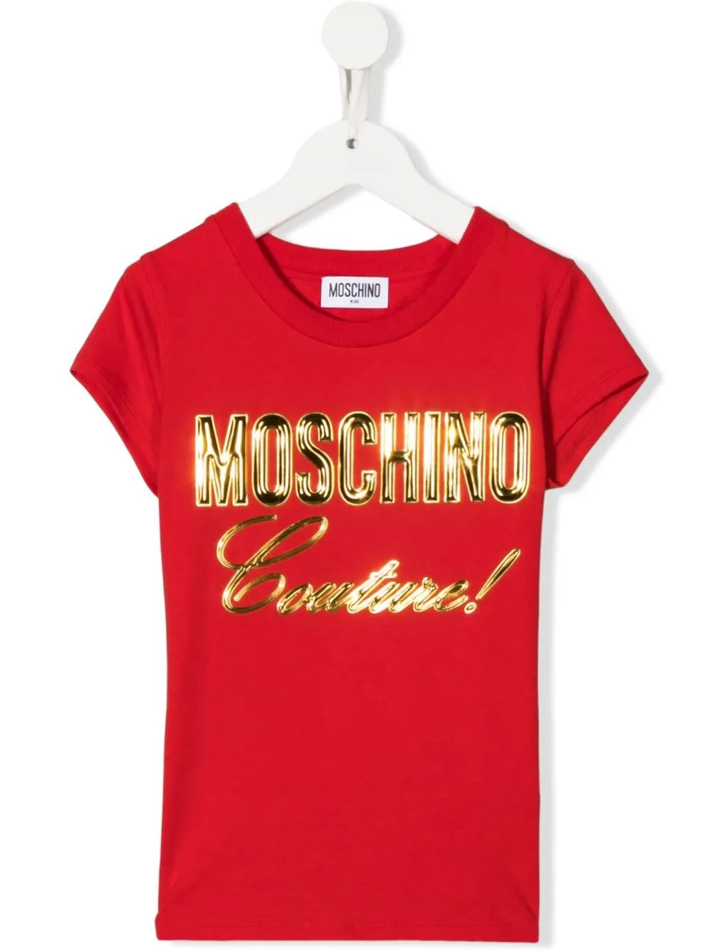 

Moschino Kids logo-print crew neck T-shirt - Red