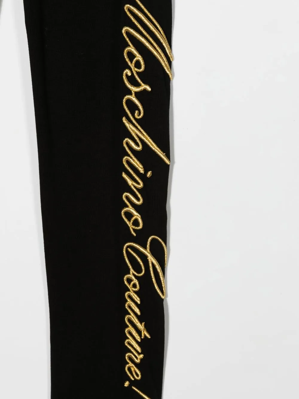  Moschino Kids Leggings Mit Logo Stickerei   Schwarz 