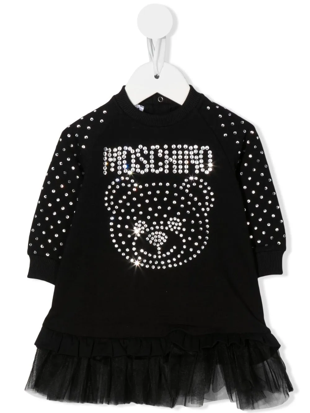 

Moschino Kids rhinestone-embellished teddy dress - Black