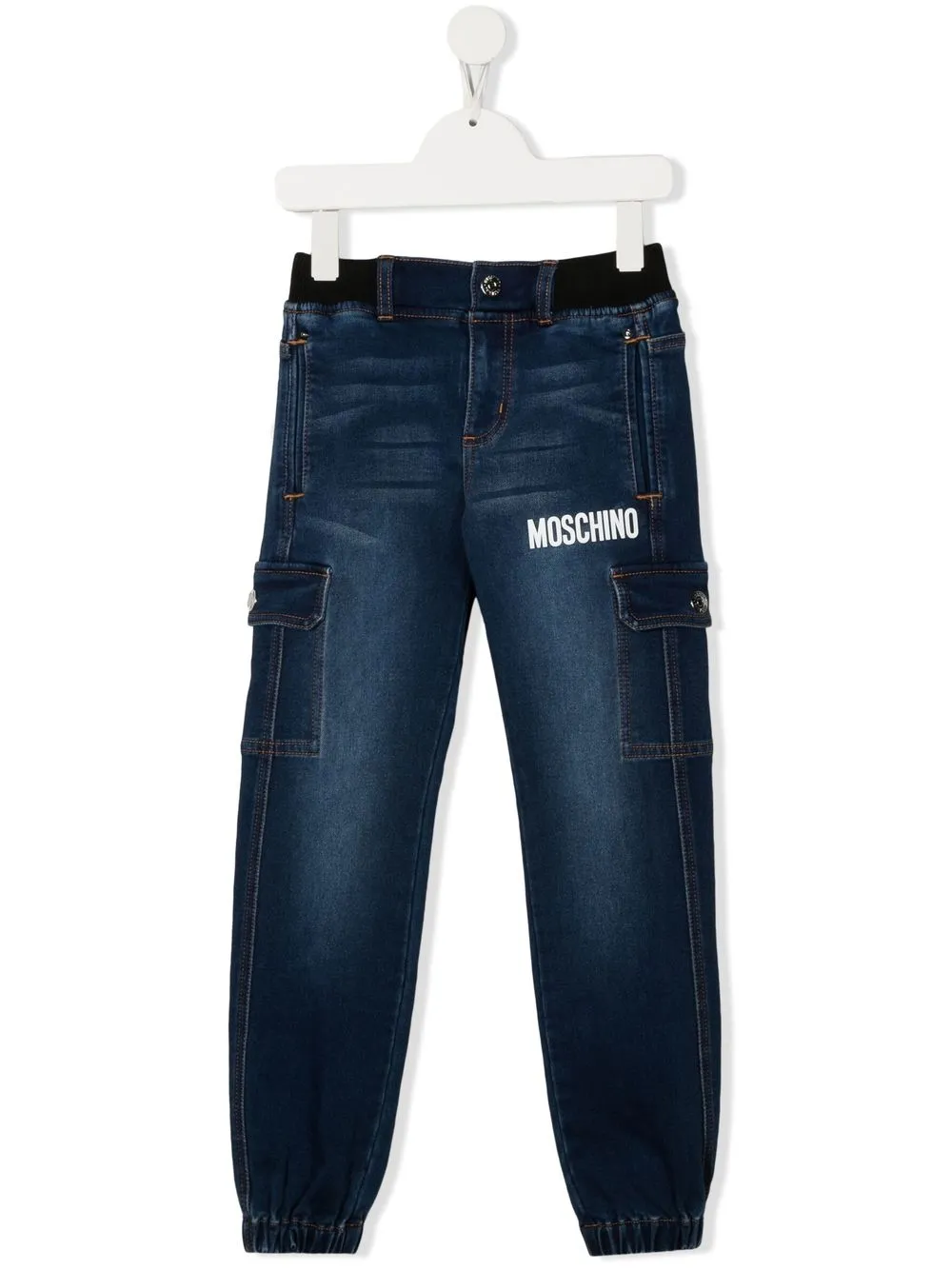 

Moschino Kids jeans Teddy con bolsillos cargo - Azul