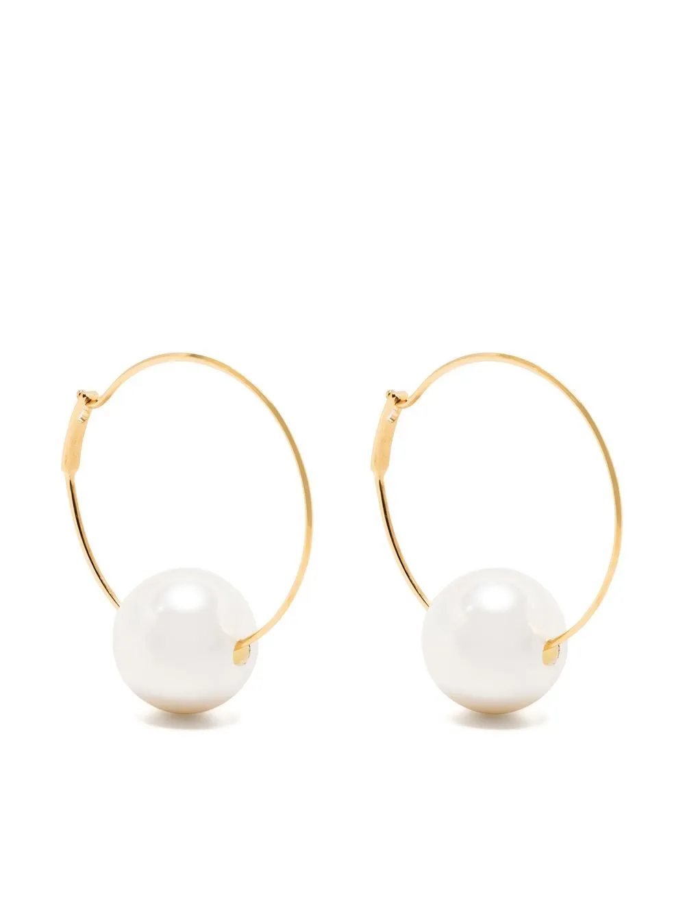 

Jil Sander aretes con detalle de perla - Blanco