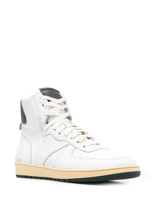 送料/関税込【RHUDE】ロゴ レザー スニーカー ハイカット RHUDE ハイカット レザースニーカー | ホワイト | FARFETCH JP