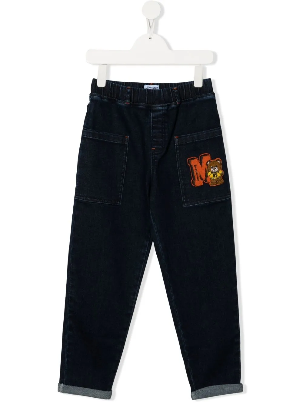 

Moschino Kids jeans ajustados con parche del logo - Azul