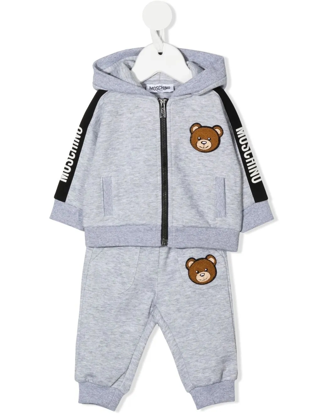 

Moschino Kids traje deportivo con motivo Teddy Bear - Gris