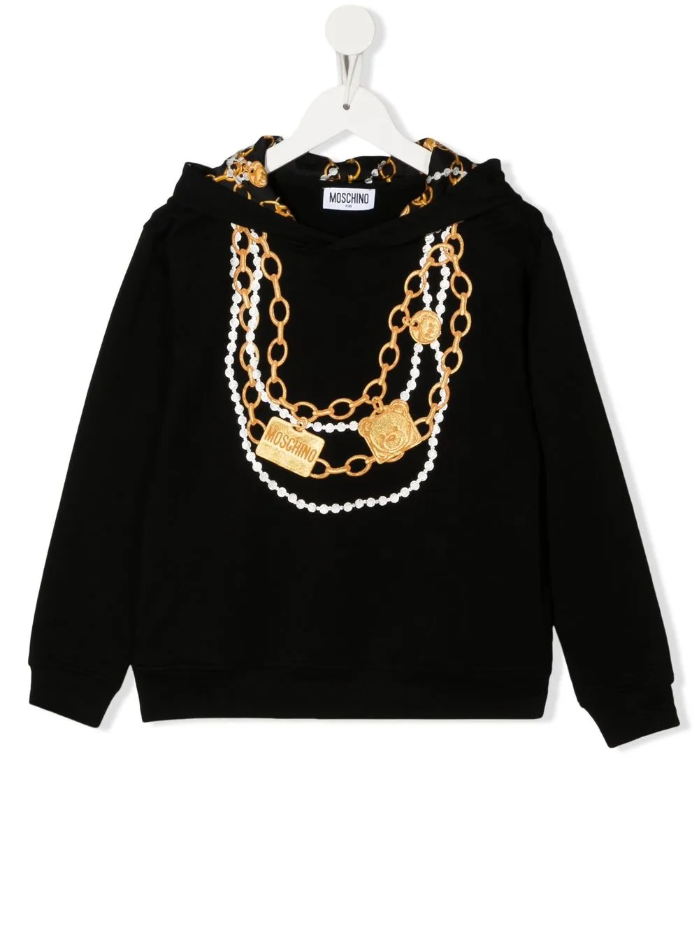 

Moschino Kids hoodie con cadena estampada - Negro