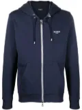 Balmain logo-lettering hoodie - Blue