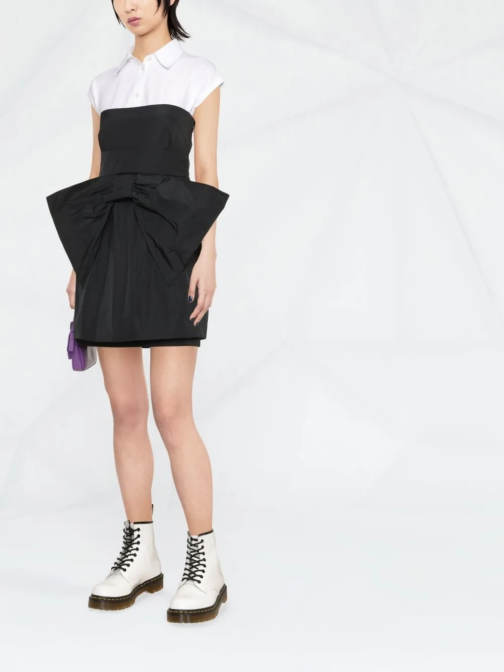  Red Valentino Schulterfreies Minikleid   Schwarz 