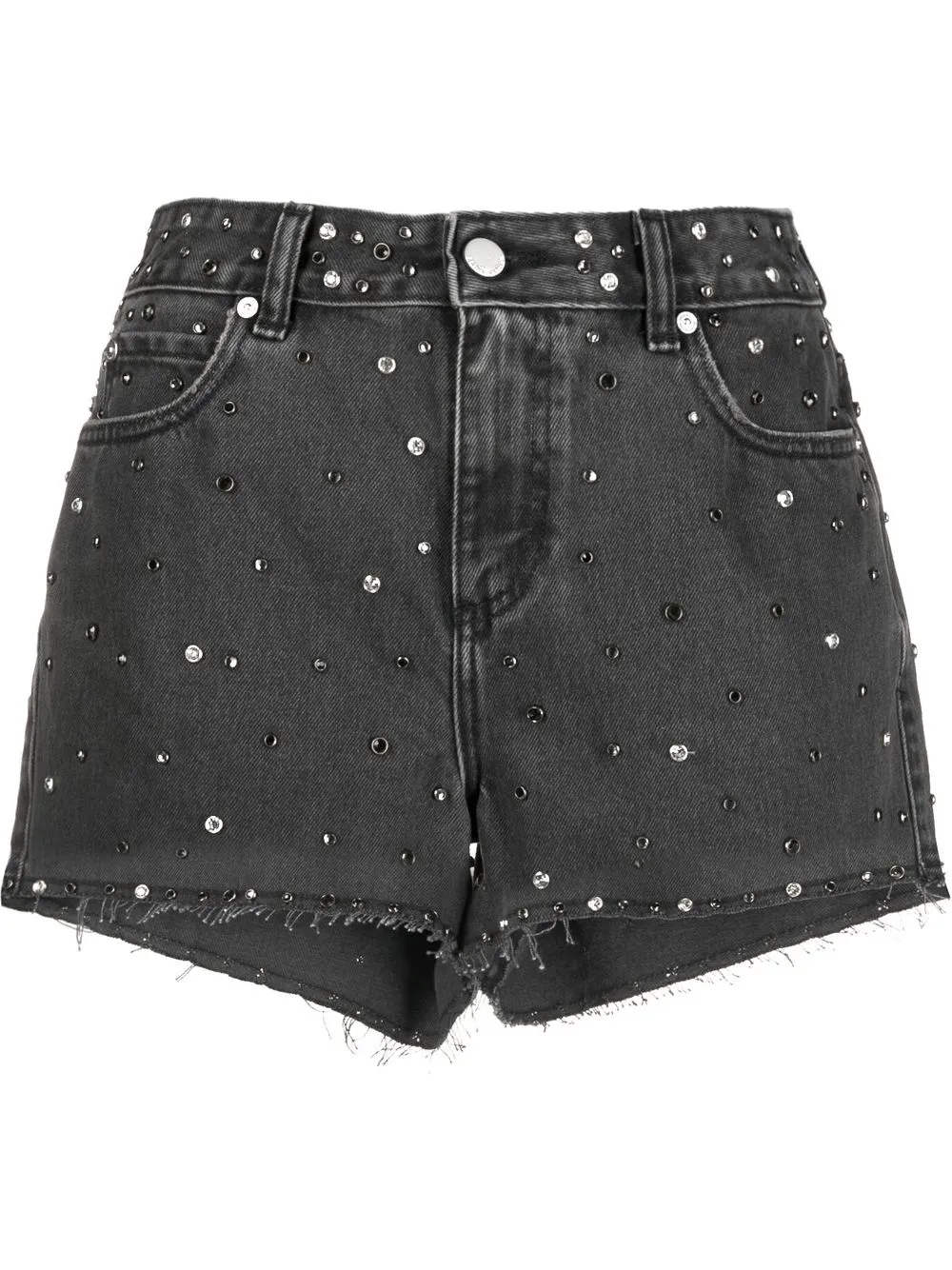 

RED Valentino shorts de mezclilla con detalles - Negro