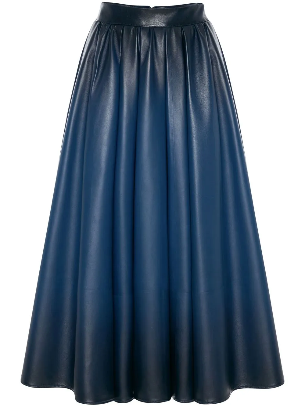 

Alexander McQueen leather A-line midi skirt - Blue