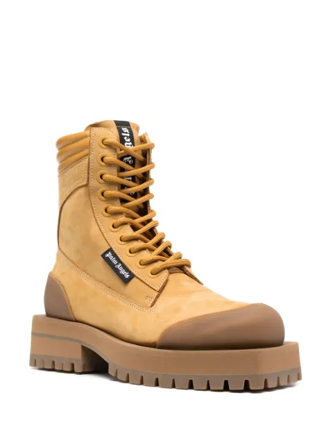 Palm Angels square-toe combat boots PWIE007F22LEA0011700 - 1