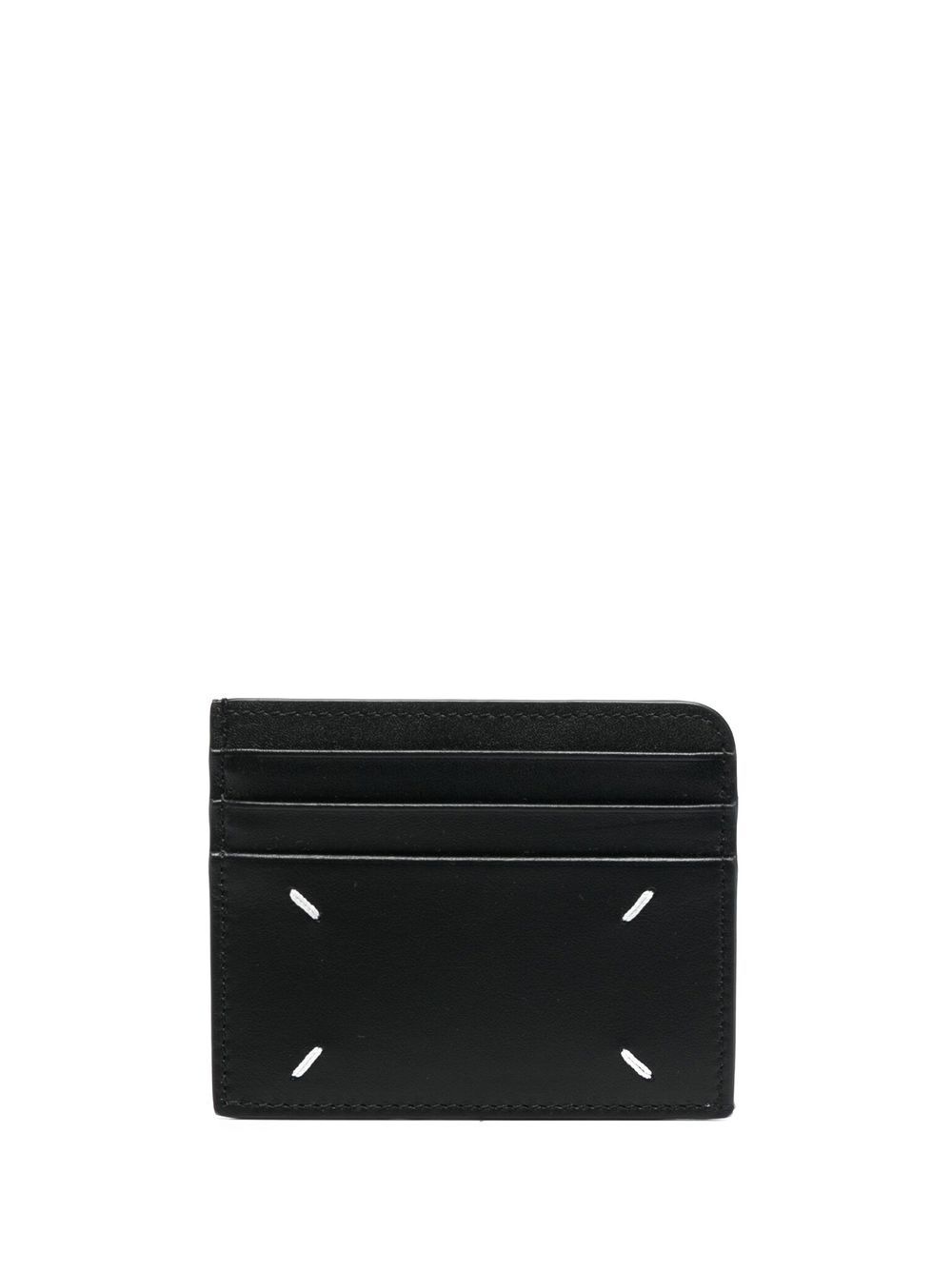 Maison Margiela four-stitch leather card holder – Black