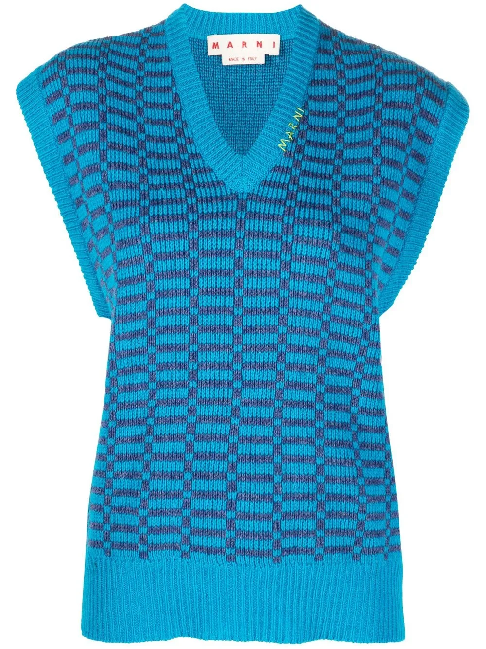 

Marni chaleco tejido con cuello en V - Azul