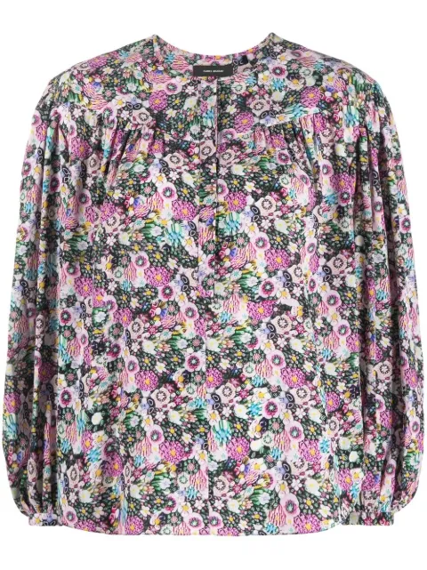 ISABEL MARANT floral-print long-sleeve blouse