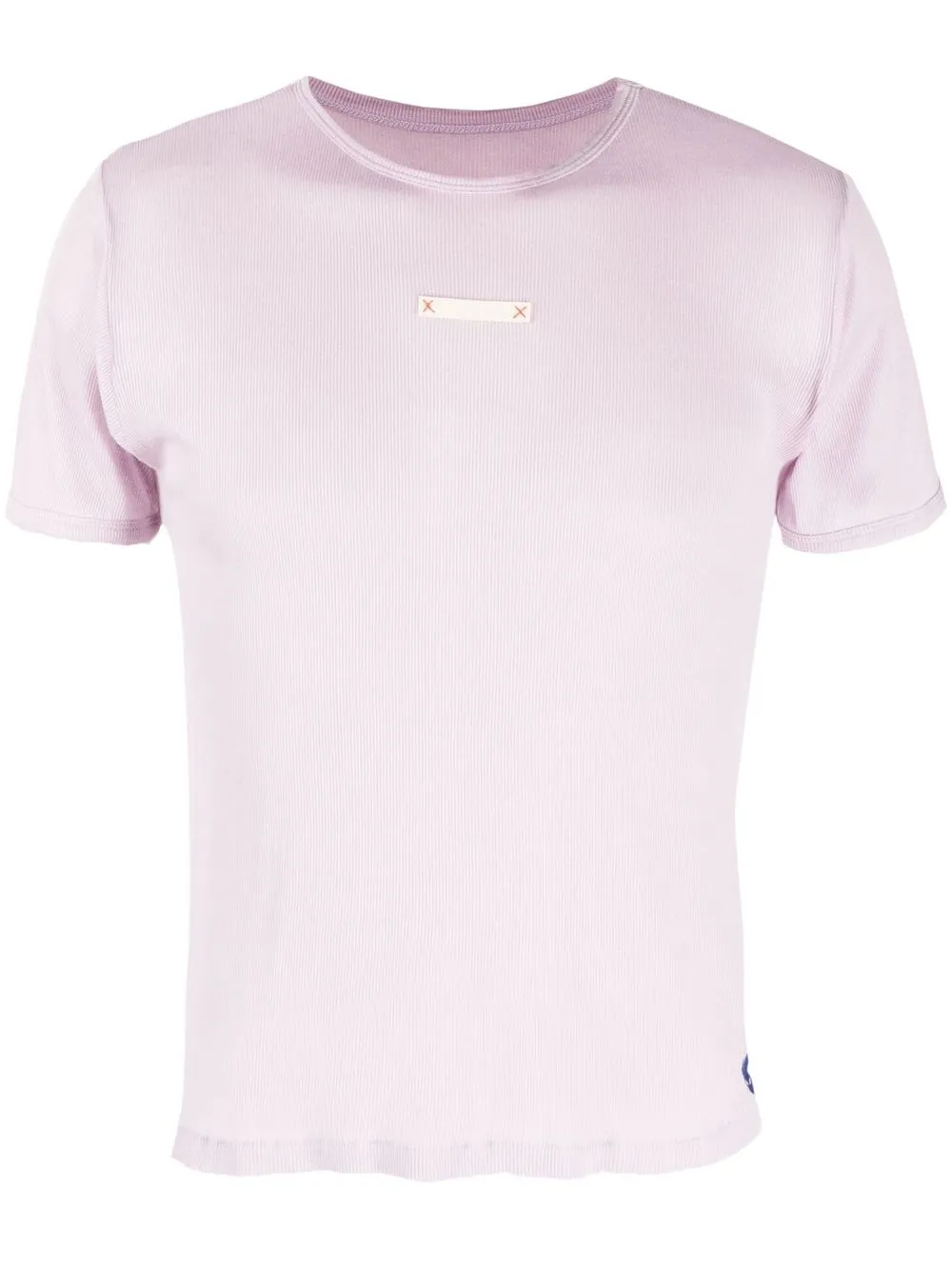 

Maison Margiela playera con parche del logo y combinación de seda - Morado