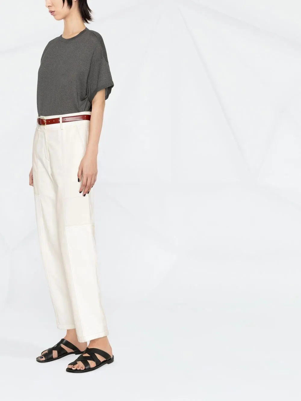  Brunello Cucinelli T Shirt Mit Rundem Ausschnitt   Grau 