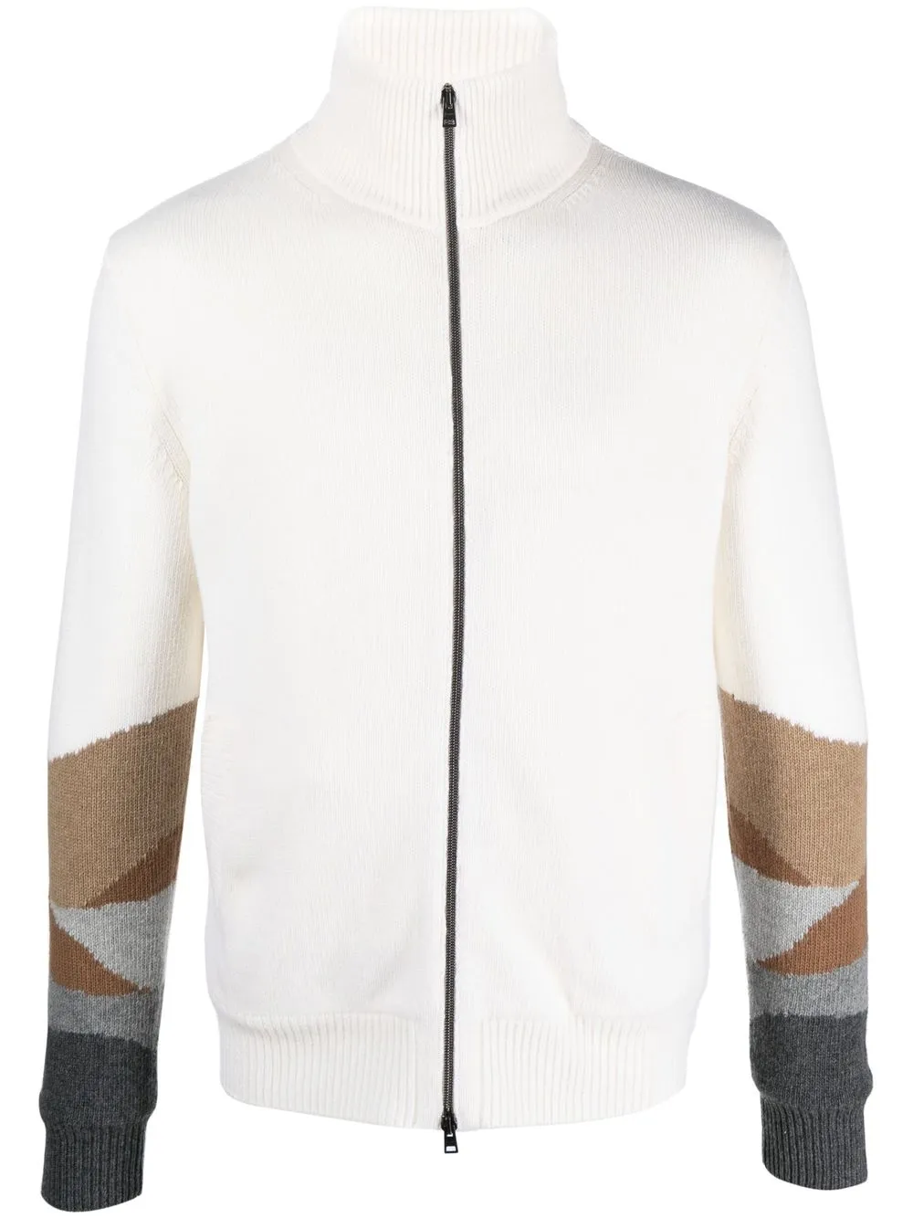 

Herno intarsia-knit zipped jumper - White