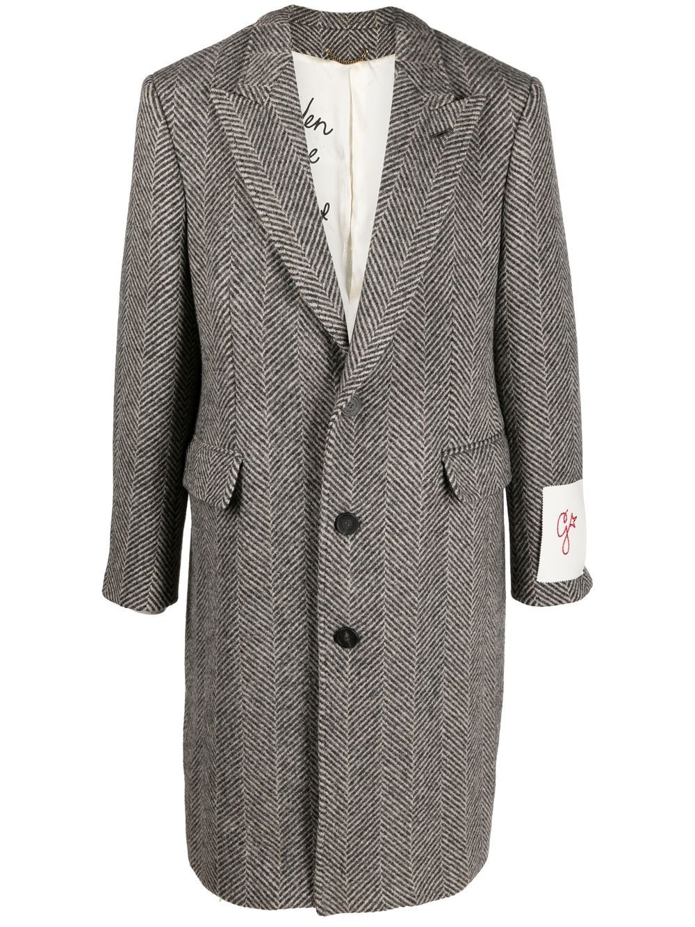 Marni logo-patch single-breasted coat Women