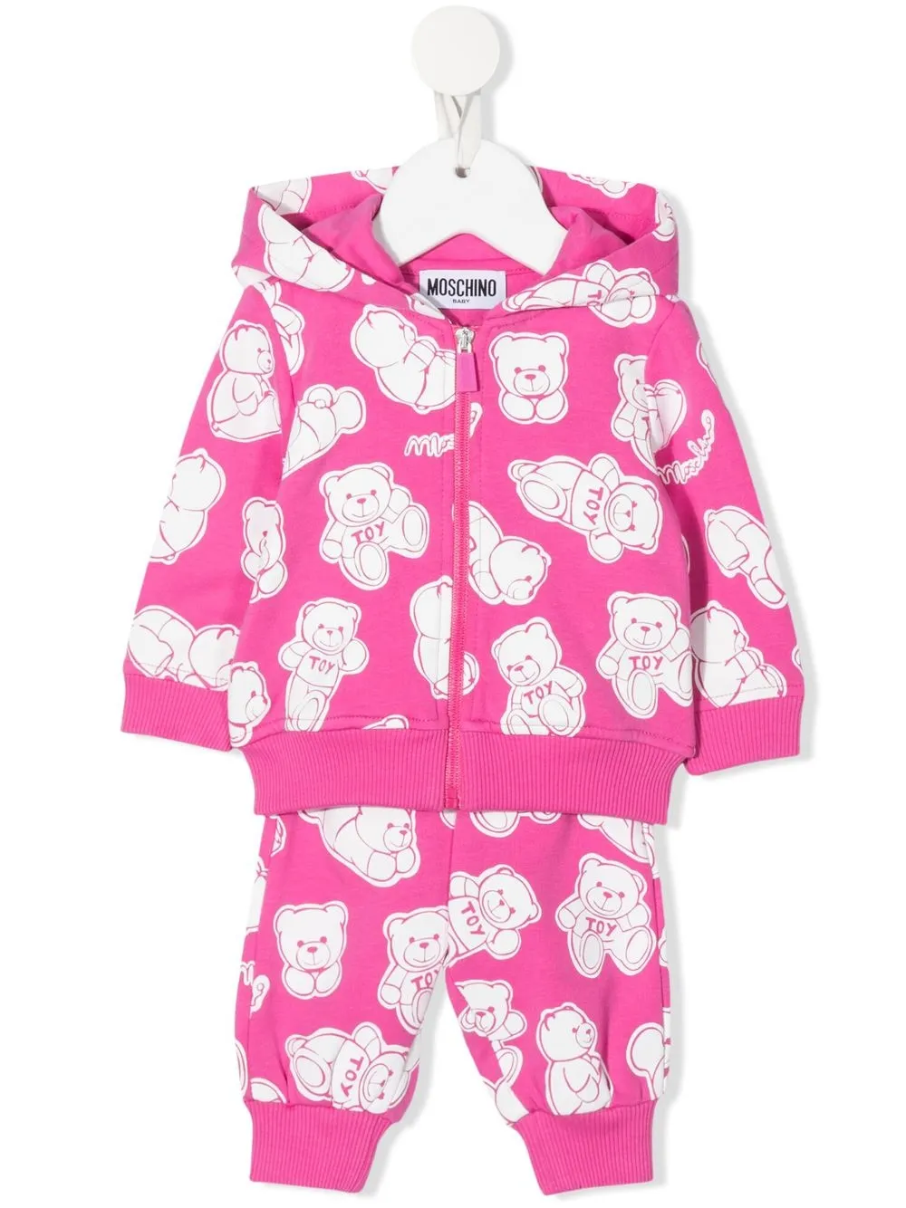 

Moschino Kids traje deportivo con motivo Teddy Bear - Rosado