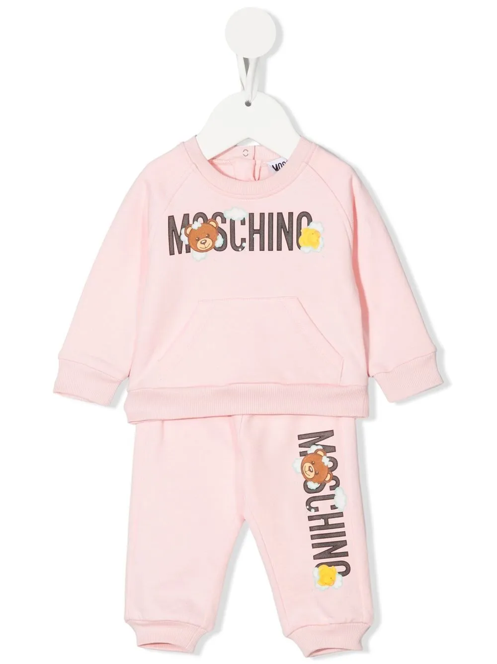 

Moschino Kids traje deportivo con logo estampado - Rosado