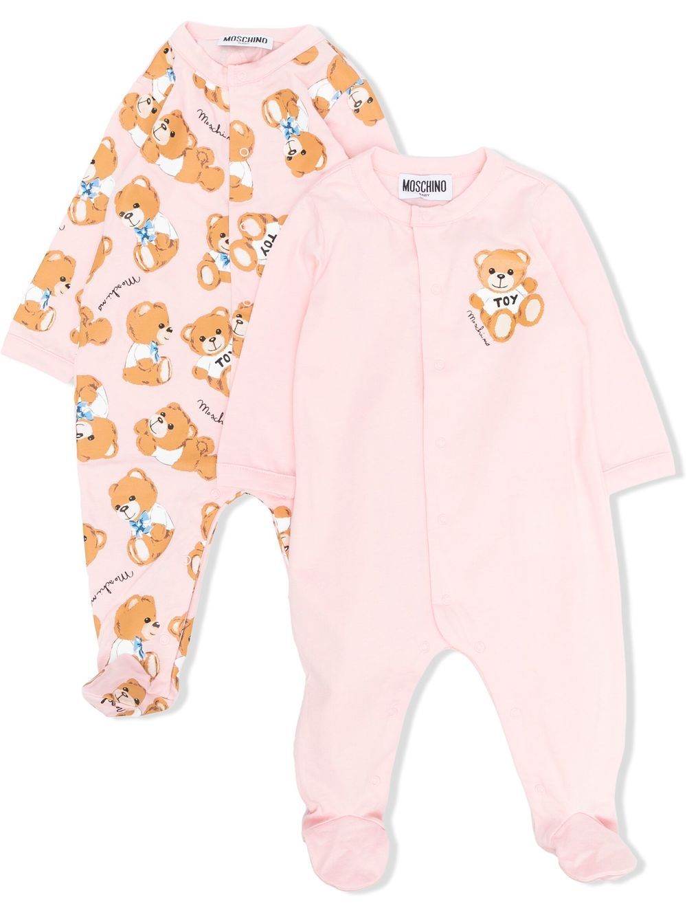 

Moschino Kids set de mameluco con logo estampado - Rosado