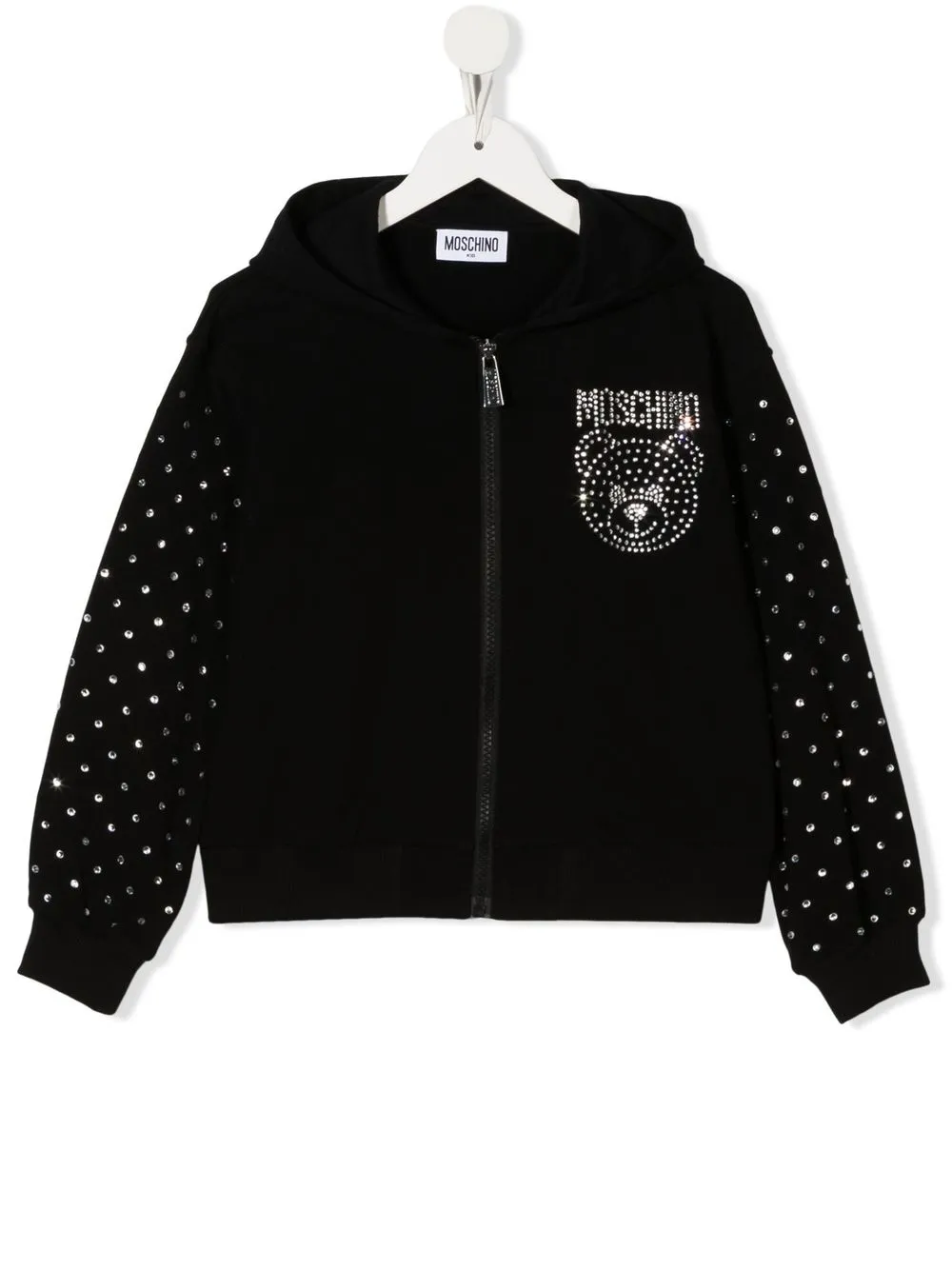 

Moschino Kids hoodie con logo y cierre - Negro