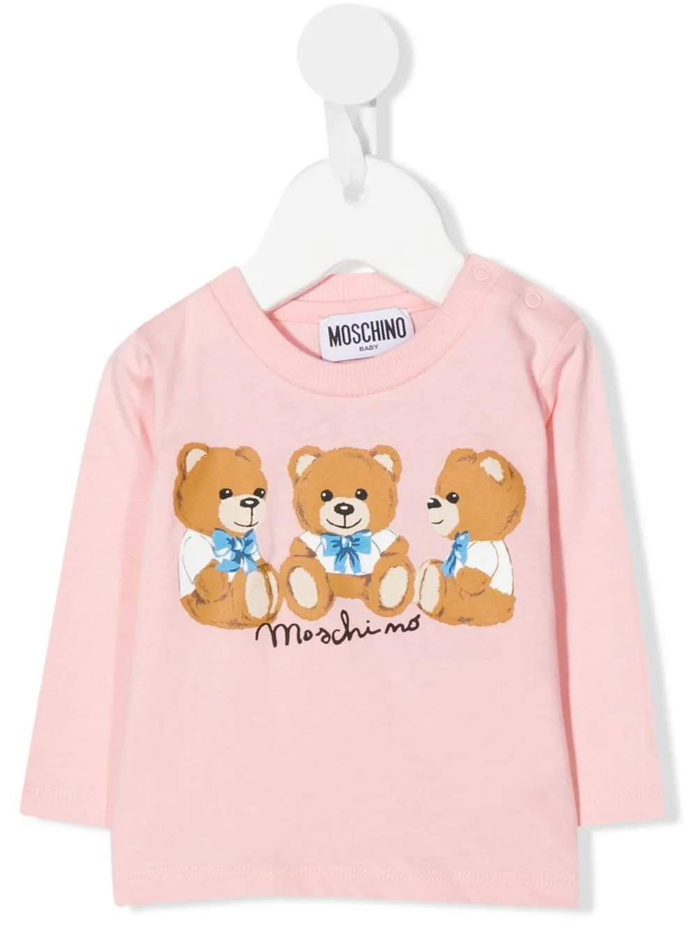 

Moschino Kids teddy bear-print long-sleeved T-shirt - Pink