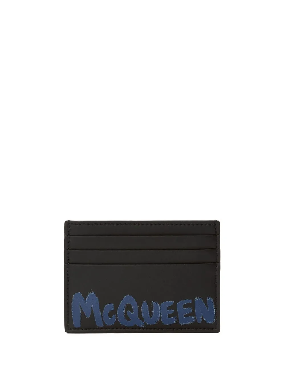 

Alexander McQueen logo-print leather cardholder - Black