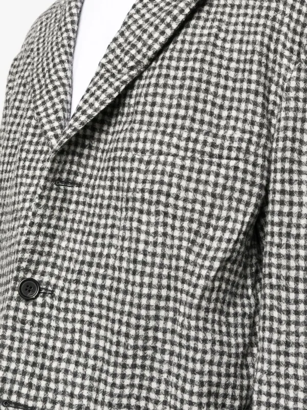 gingham print blazer