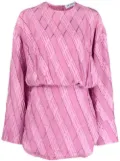 The Attico long-sleeved jacquard dress - Pink