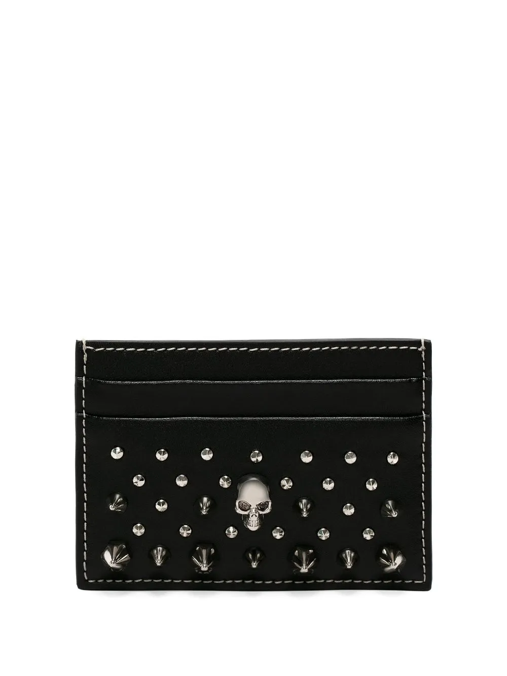 

Alexander McQueen tarjetero con motivo skull and spike - Negro