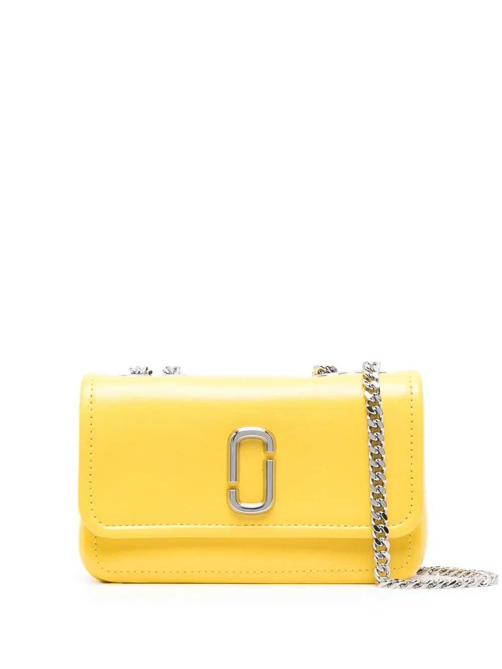 

Marc Jacobs bolsa de hombro con cadena y placa del logo - Amarillo