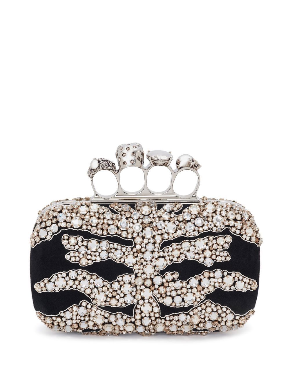 Alexander McQueen Clutch met doodskop - Zwart