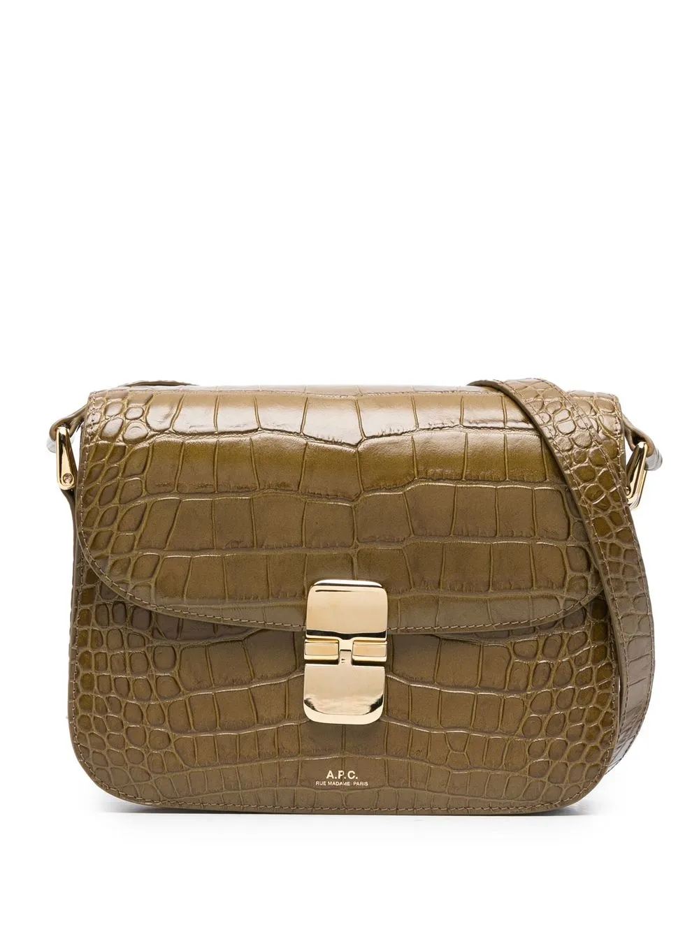 A.P.C. Grace crocodile-embossed Leather Satchel Bag - Farfetch