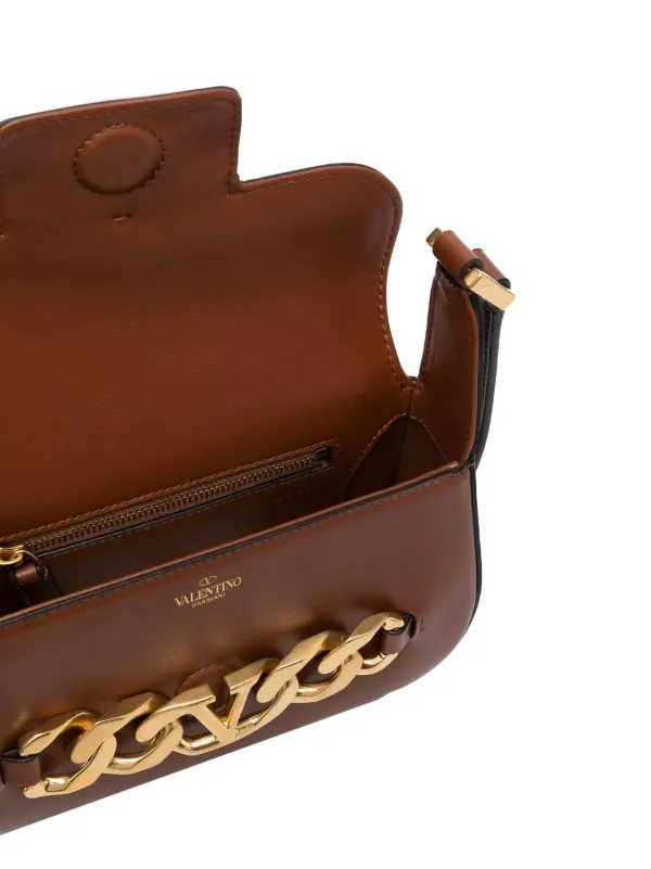 Valentino Garavani VLogo Leather Crossbody Bag | Brown