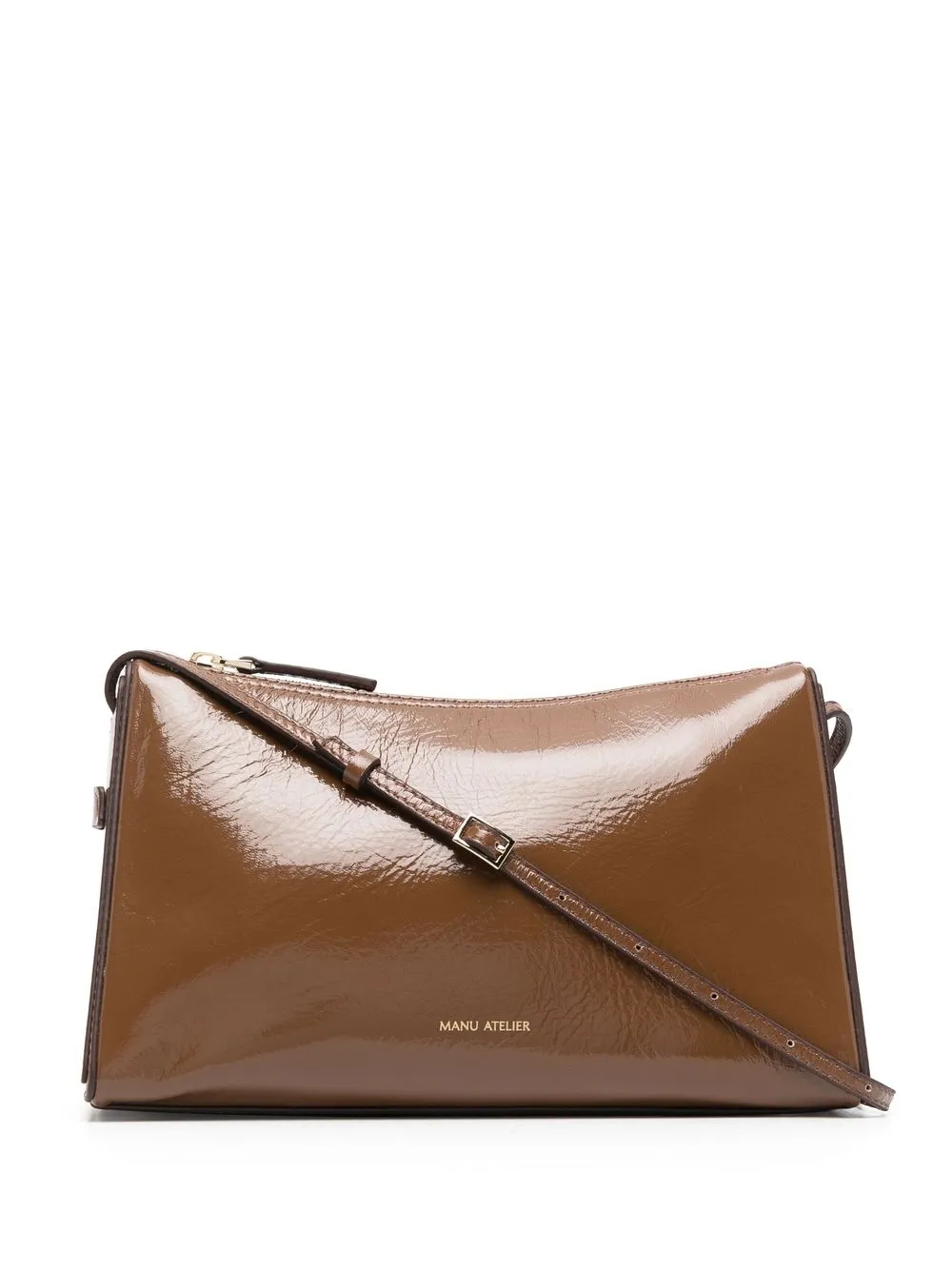 

Manu Atelier logo zipped shoulder bag - Brown