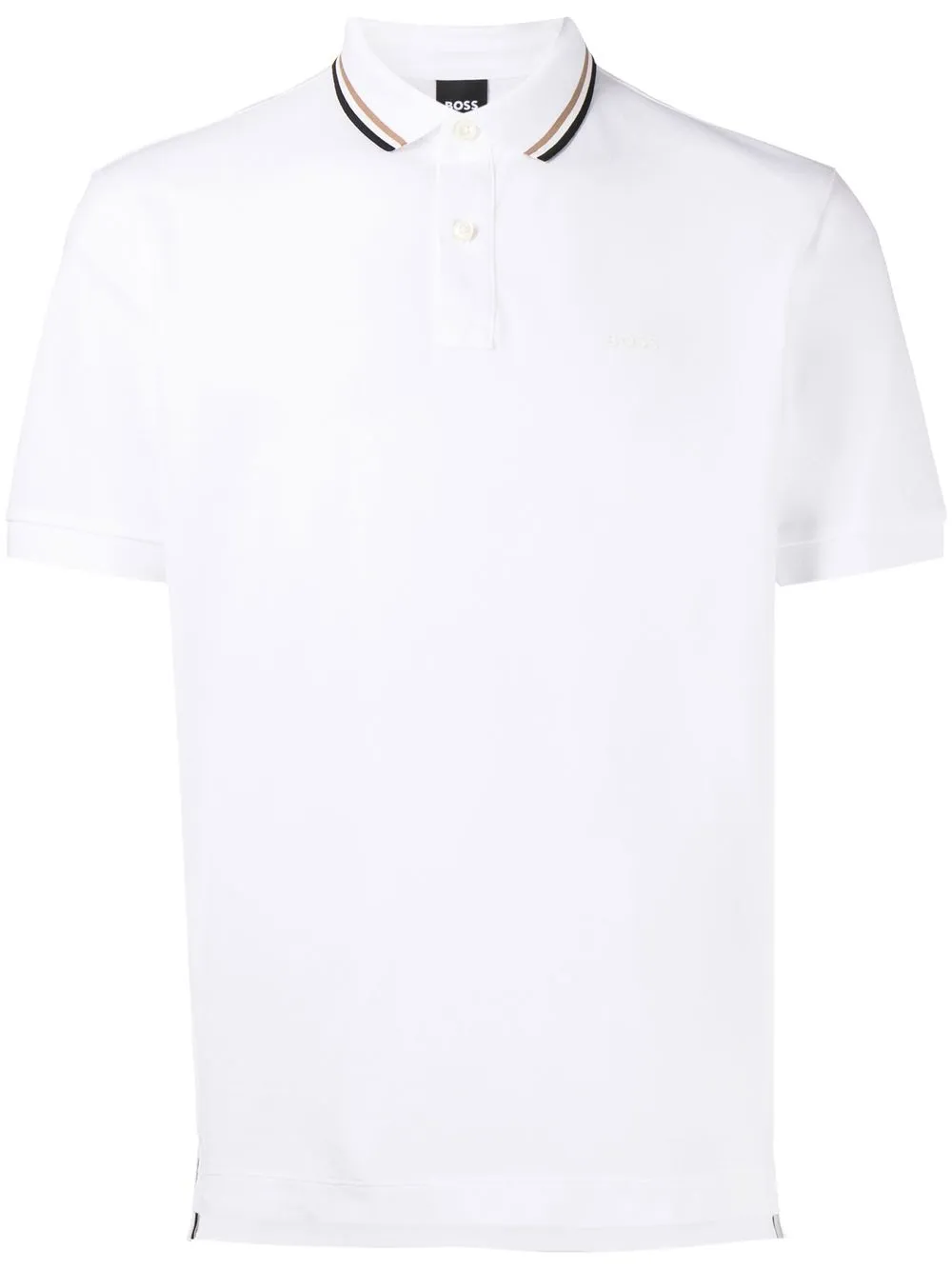 

BOSS playera tipo polo con logo en relieve - Blanco